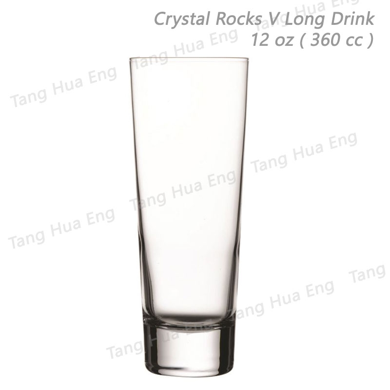 ( 6 ใบ ) แก้วค็อกเทล เนื้อคริสตัล Nude Crystal Rocks V -Long Drink 360 cc. #64044-1070957