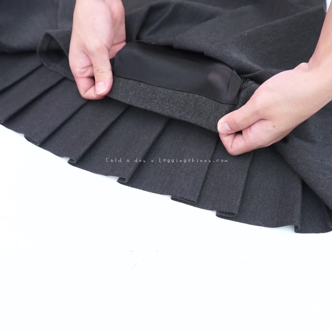 กระโปรงวูลเกาหลีทรงพรีท มี 3 สี S-2XL