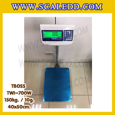 เครื่องชั่งน้ำหนัก150กิโลกรัม เครื่องชั่งน้ำหนัก150kg เครื่องชั่งดิจิตอล150kg เครื่องชั่งตั้งพื้น ตาชั่ง150kg ความละเอียด 10g ขนาดแท่นชั่ง40*50cm ยี่ห้อ TBOSS รุ่น TWI-700W (เครื่องชั่งผ่านตรวจรับรองจากสำนักชั่งตวงวัด)