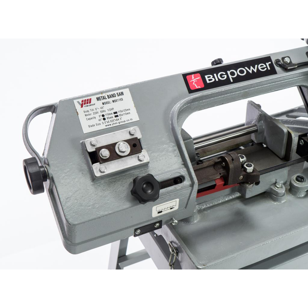 BIGPOWER MBS-115S เครื่องเลื่อยสายพานตัดเหล็ก 1/2HP. Max. 110 มม.