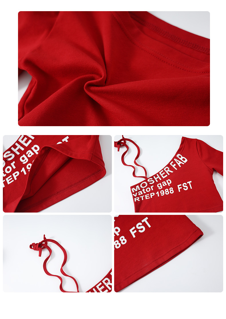 ชุดเต้น เซ็ตเสื้อปาดไหล่ พร้อมปลอกแขน โทนลายสก๊อต ดำแดง