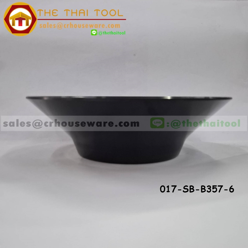 ชามปากบานทรงเกาหลี 6นิ้ว สีขาวดำ