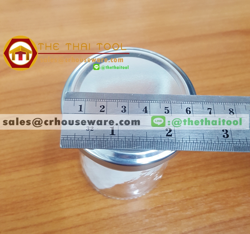 ขวดโหล ฝาเงิน 120 มล. รหัส : 005-J907 Glass bottle with silver lid 120 ml. Code : 005-J907