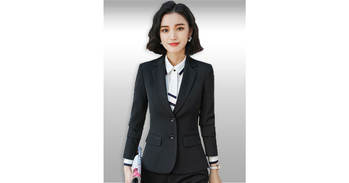 เสื้อสูทผู้หญิงแขนยาวสีดำแบบเรียบหรู มี 7ไซส รหัส2243