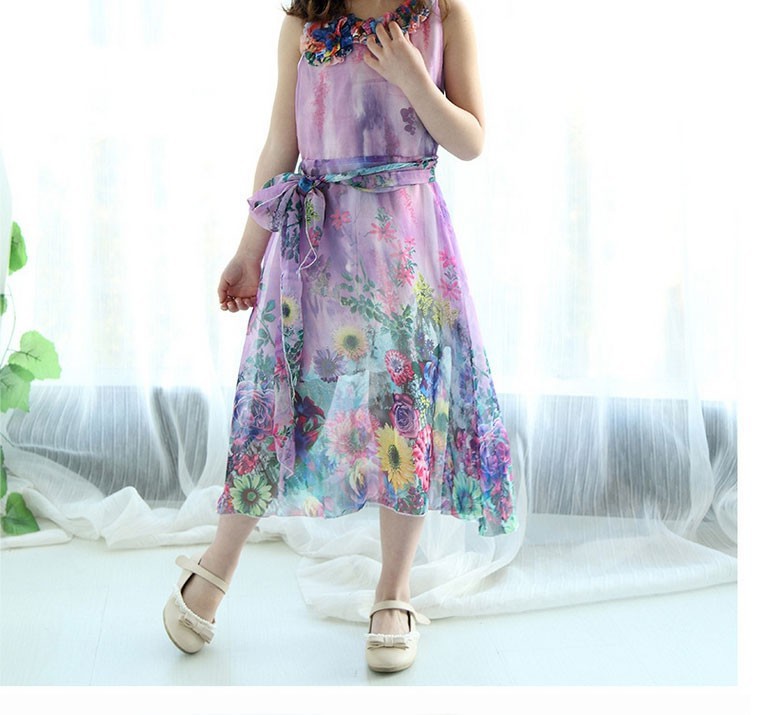 ชุดเดรส ลายดอก ทรงยาว สำหรับเด็กและผู้หใญ่