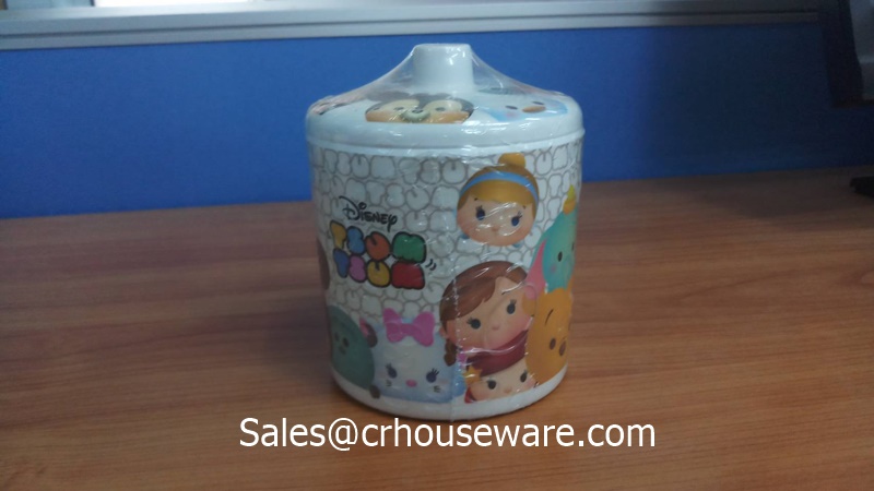 แก้วน้ำมีหู+ฝา 4 นิ้ว ลายTSUMSUM