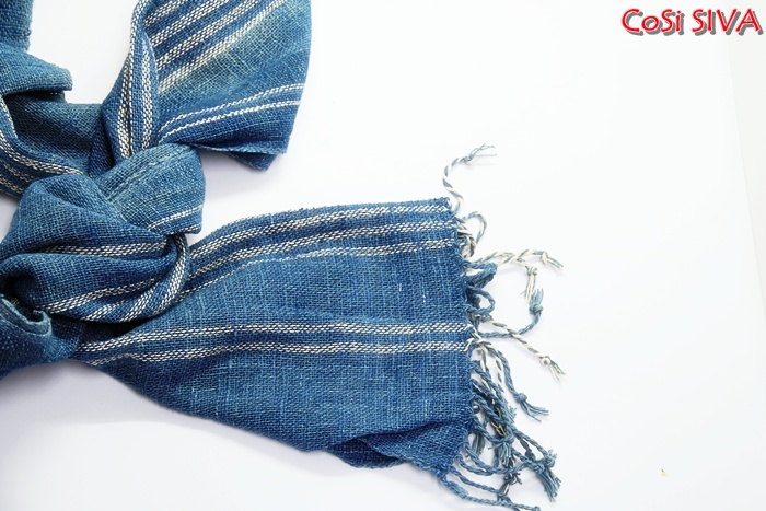 ผ้าพันคอผ้าฝ้ายย้อมคราม(Scarf - cotton dyeindigo