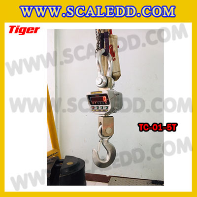ตาชั่งแขวน5ตัน เครื่องชั่งแขวน5ตัน เครื่องชั่งแขวน5000kg เครื่องชั่งแขวนดิจิตอล5000kg พิกัด 5000kg ค่าละเอียด 2kg ตะขอหมุนได้360องศา เครื่องชั่งแขวนยี่ห้อ TIGER รุ่น TC-01