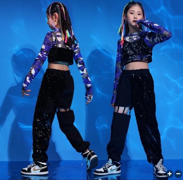 ชุดเต้น ชุดฮิปฮอป เสื้อแขนยาว + กางเกงขายาว สไตล์แบลคพิ้ง