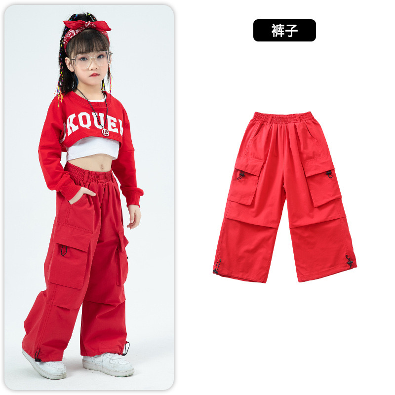 พร้อมส่ง ชุดเต้น เสื้อแขนยาว+เสื้อตัวใน+กางเกง สีดำ สีแดง