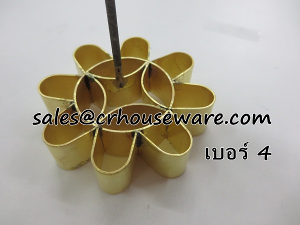 พิมพ์ขนมดอกจอกทองเหลือง เบอร์ 4 Dok Jok brass mold. Code: 016-DJT-7
