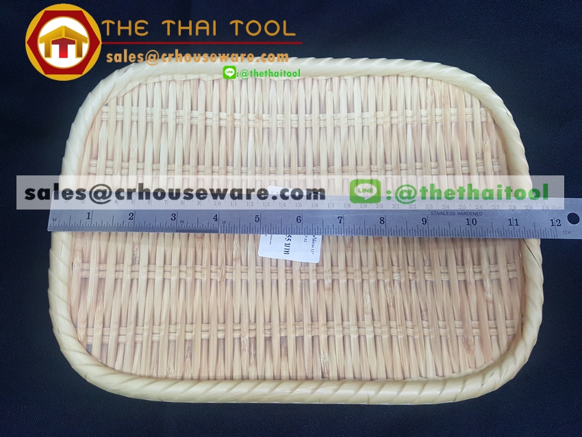 ถาดเหลี่ยม 12 นิ้ว ลายไม้สาน รหัส : NK13713-12 Melamine tray square shape weave design 12 inches Code : NK13713-12