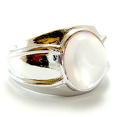 แหวนเงินแท้ราคาถูกชุบทองคำขาว พลอยแท้โรสควอทซ์ 4.75 กะรัต งานประณีตสวยงาม สั่งผลิตค่ะ