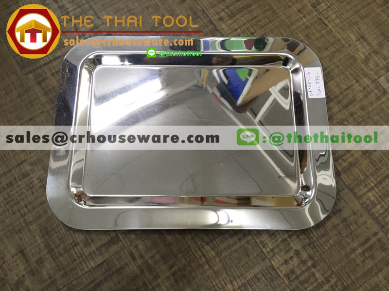 Rectangular Tray ถาดเสริฟสแตนเลส แบบเหลี่ยม รหัส KF-SD-C18 ขนาด 33.5*48.5 ซม.