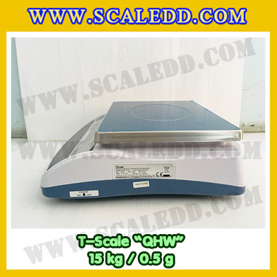 เครื่องชั่งน้ำหนักดิจิตอล พิกัดน้ำหนัก 15กิโลกรัม ยี่ห้อ TSCALE รุ่น QHW ความละเอียด0.5g (เครื่องชั่งผ่านตรวจรับรองจากสำนักชั่งตวงวัด)
