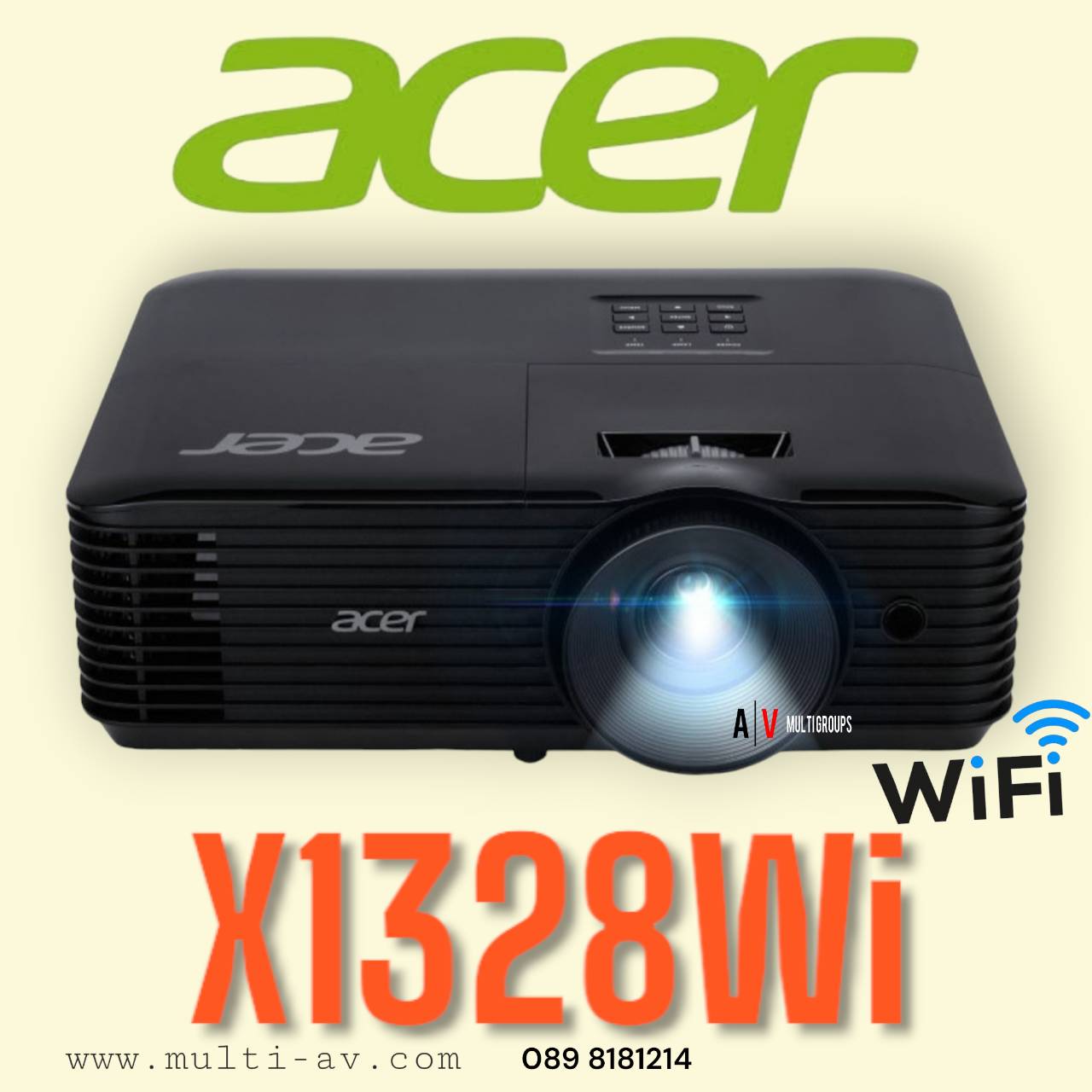 ACER X1328Wi มี wireless ความสว่าง 4,500 (ANSI Lumens) ความละเอียด(พิกเซล) 1280x800 (WXGA) Contrast 20,000:1