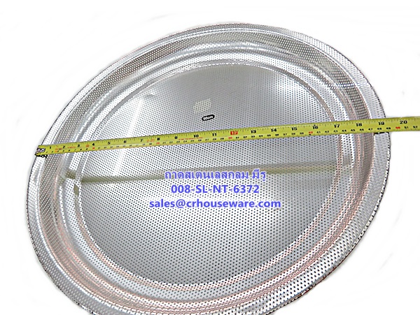 ถาดสเตนเลส กลม แบบมีรู รหัสสินค้า 008-SL-NT-6372