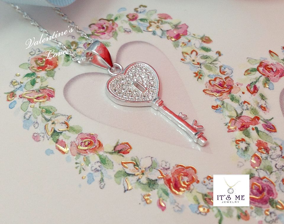Valentine's Love จี้เงินแท้ รูปกุญแจ