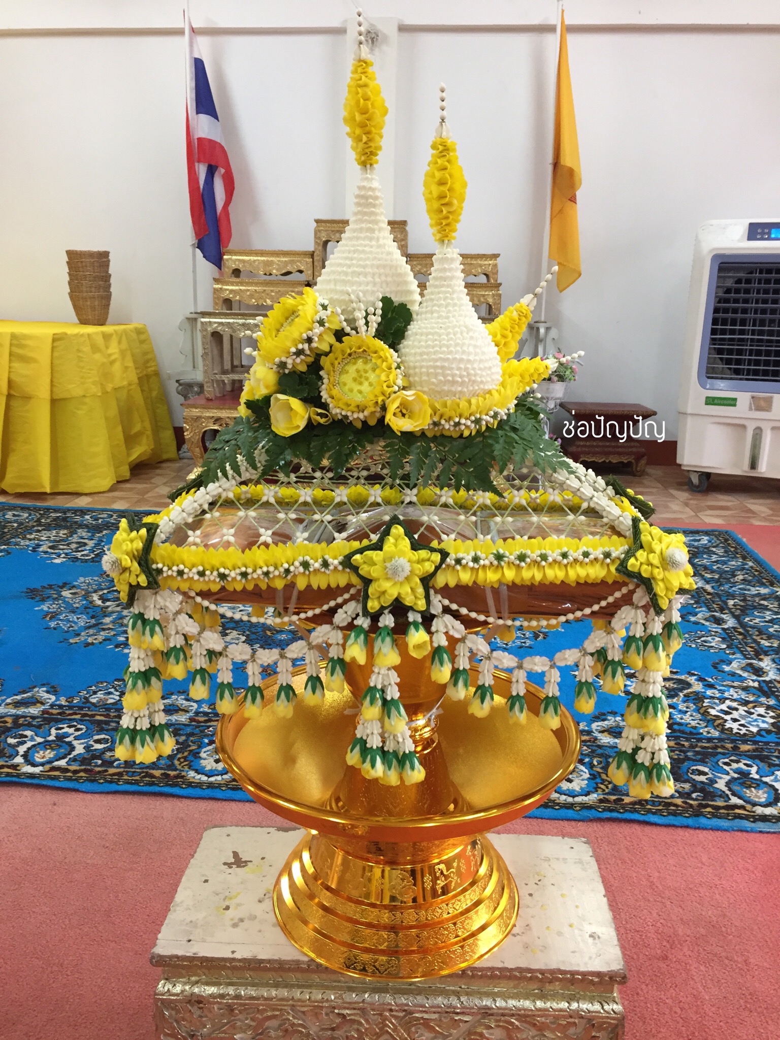 ชุดเครื่องบวชดอกไม้สด ส่งงาน วัดเสนาสฯ จ.พระนครศรีอยุธยา