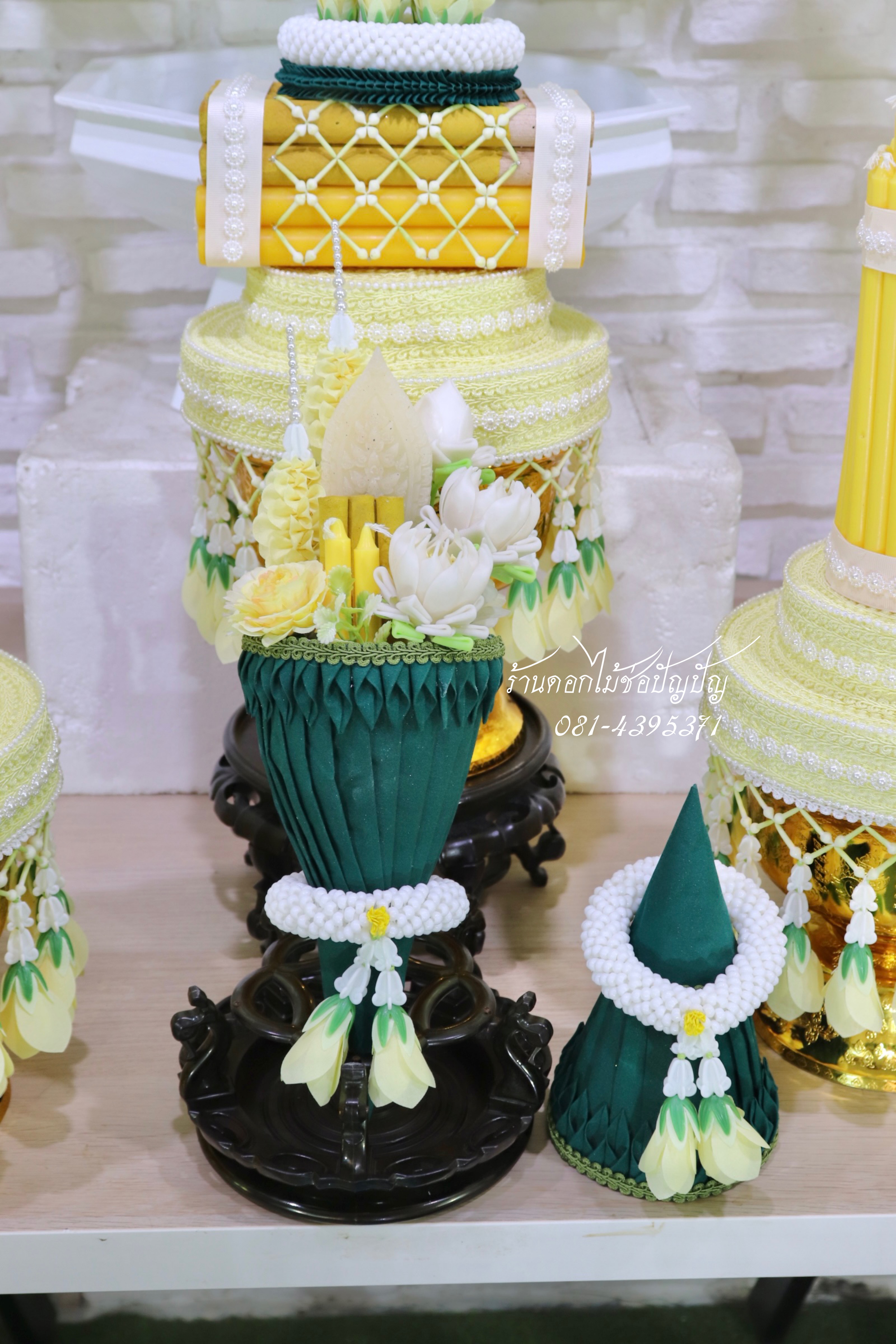 เครื่องบวชดอกไม้ประดิษฐ์ โทนสีเหลือง