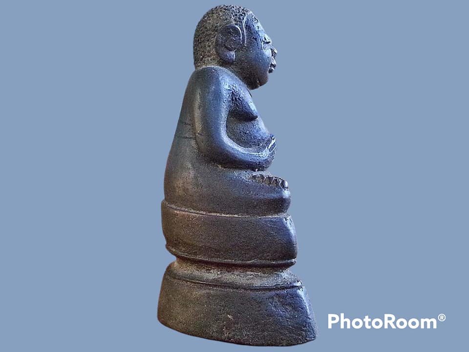 พระบูชา สังกัจจายน์ เชียงแสน หน้าตัก 2" ฐาน 2"เศษ เนื้อสัมฤทธิ์