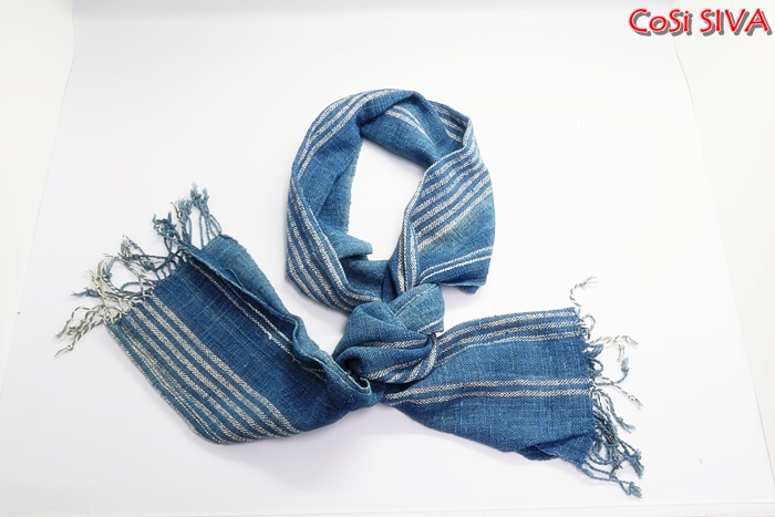 ผ้าพันคอผ้าฝ้ายย้อมคราม(Scarf - cotton dyeindigo