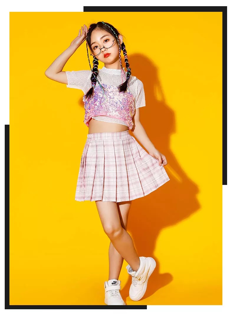 friendly4kid ชุดเต้น เด็กหญิง เสื้อแขนสั้น+กระโปรง สไตล์สายเกาหลี