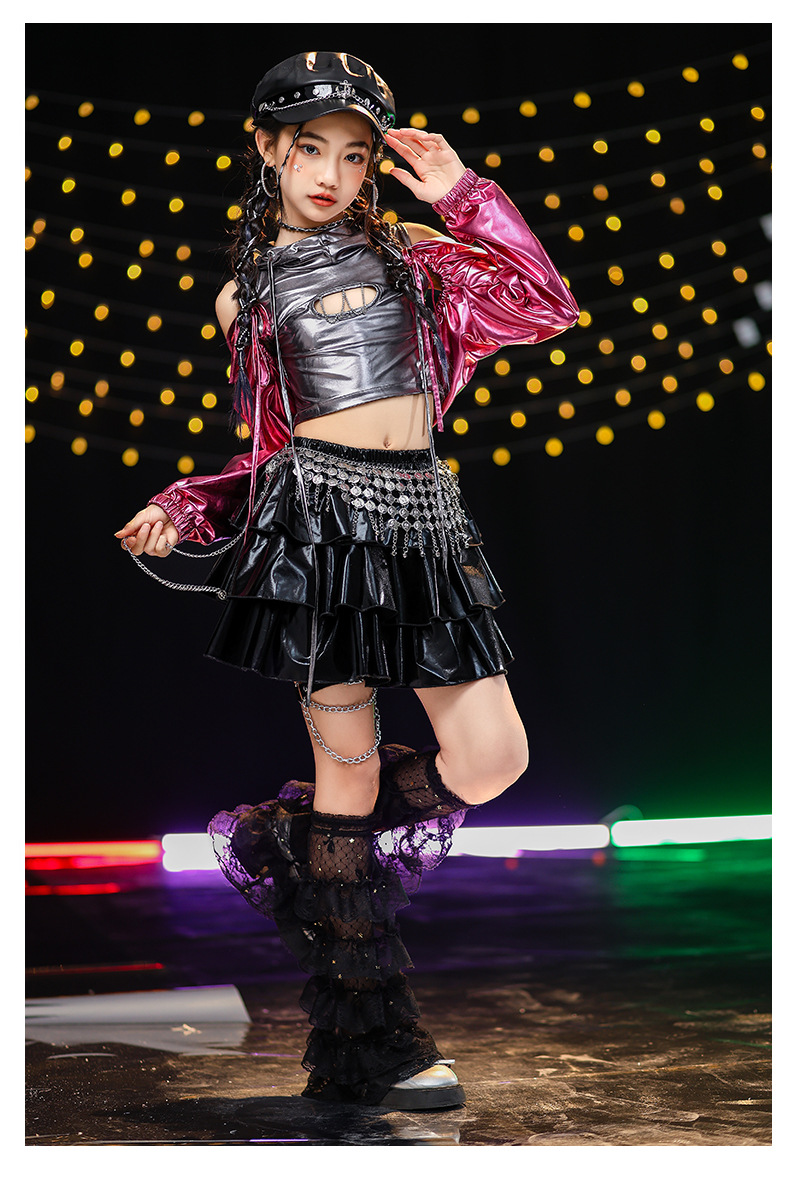 friendly4kid ชุดเต้น HipHop Kidsเสื้อ+กางเกงหางปลา jazz dance kids