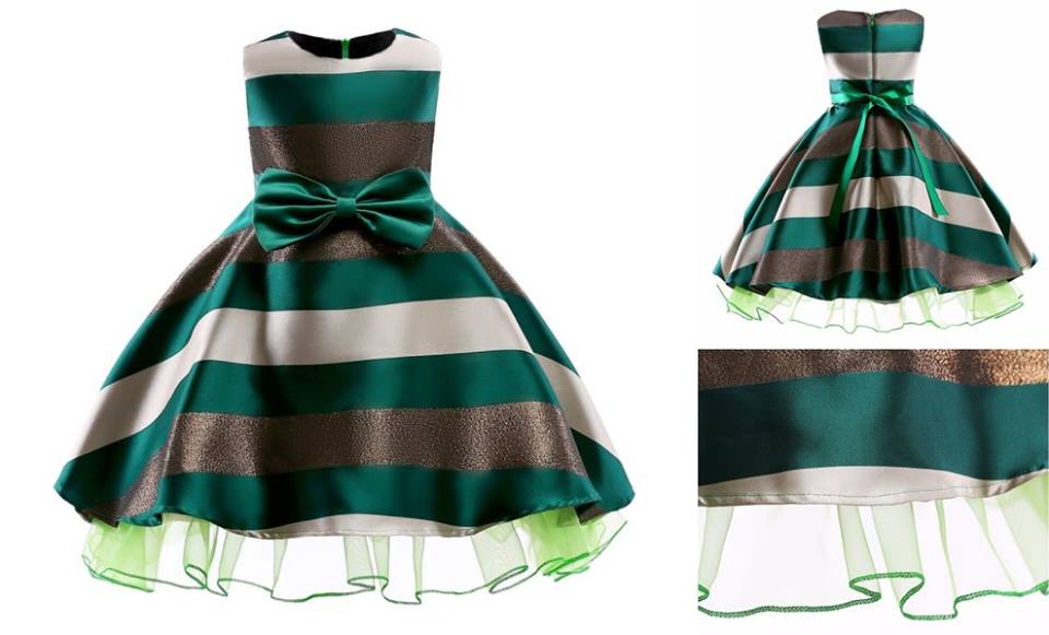 ชุดเด็ก ชุดออกงานเด็ก ชุดราตรี ลายริ้ว