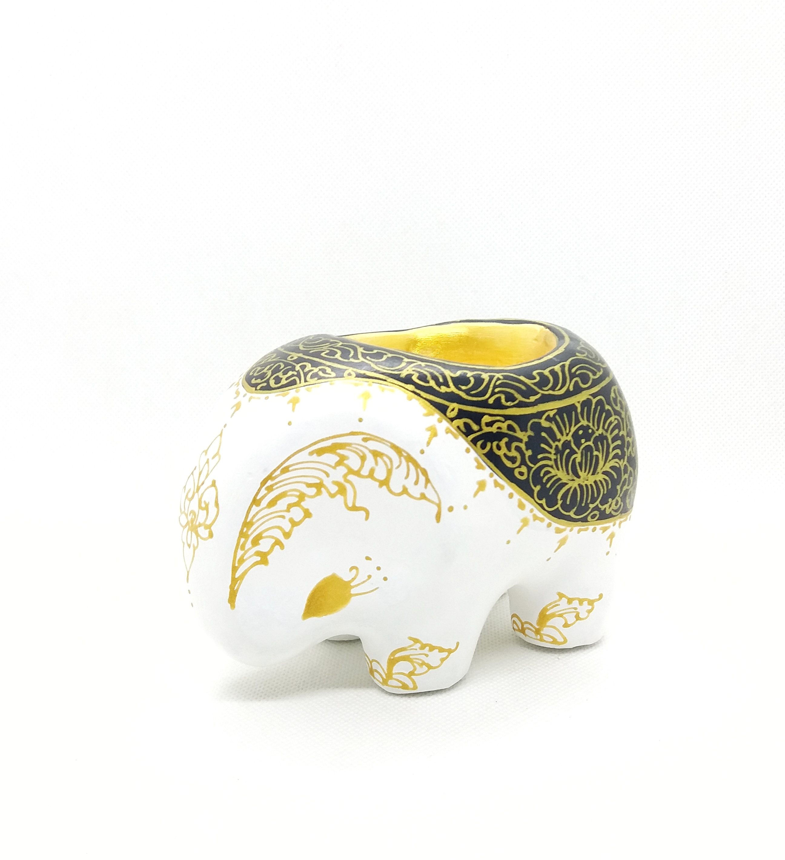 ช้างใส่เทียนหอมเทียน Size S ขาวดำ