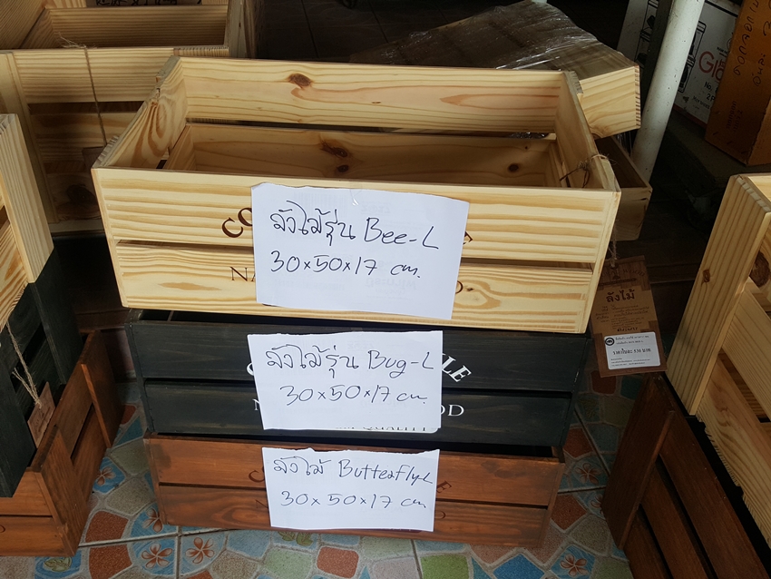 ลังไม้ รุ่น Bee-L รหัส : 005- BOX-BEE-L Wooden crate Bee-L. Code : 005-BOX-BEE-L