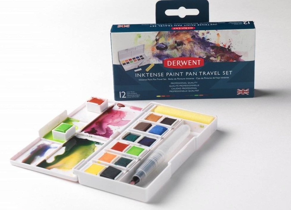ชุดสีหมึกก้อน Derwent Inktense 12สี