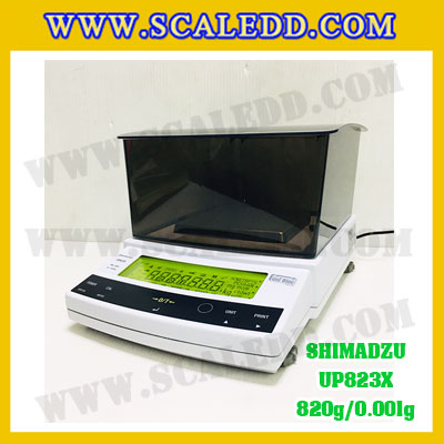 เครื่องชั่งดิจิตอล ทศนิยม 3 ตำแหน่ง รุ่น UP823X 820gx0.001g เครื่องชั่งละเอียดสูง820g เครื่องชั่งน้ำหนัก820g ตาชั่ง820กรัม พิกัดน้ำหนัก 820g ความละเอียด 0.001g ยี่ห้อ SHIMADZU รุ่น UP823X