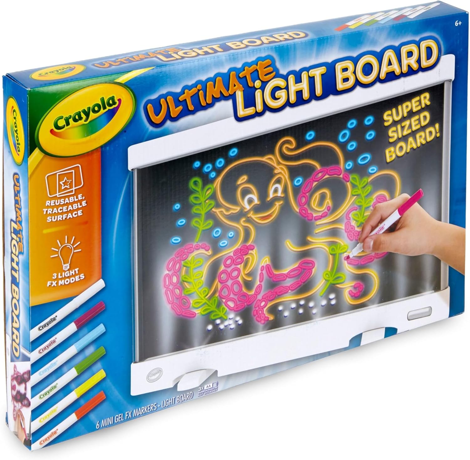 กระดานวาดศิลปะที่มีแสง Crayola 11.5” x 18“ Ultimate Light Board - White, Kids Drawing Tablet