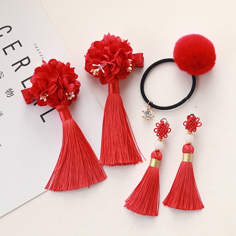 กิ๊บติดผมตรุษจีน แต่งผม พู่ห้อย คาดผม