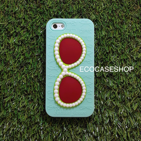 iPhone6 เคสยางซิลิโคนแว่น สีเขียว