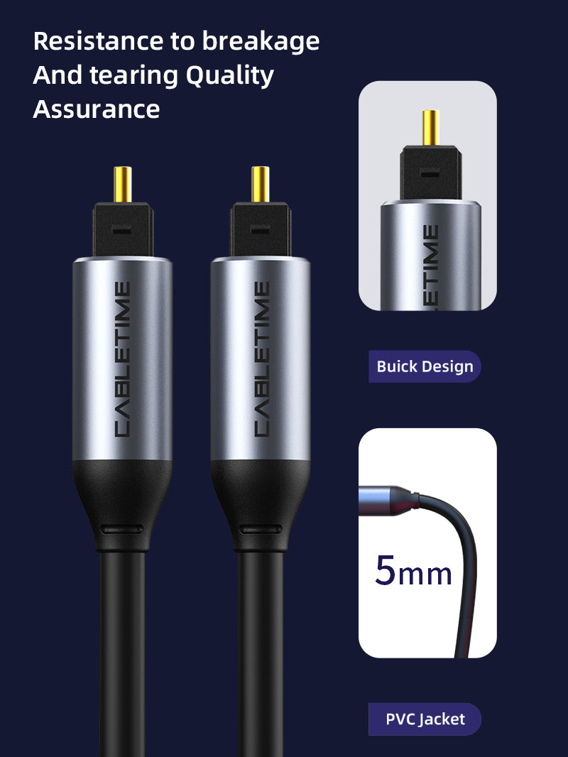 Premium Toslink Optical Cable 1m 2m 3m 5m For Sound Bar TV by Cabletime