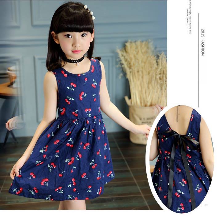 พร้อมส่ง ชุดเด็ก ชุดเดรส ลายดอก ชุดเดินชายหาด