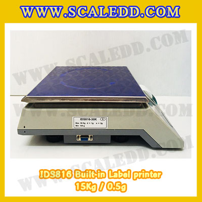 เครื่องชั่งน้ำหนักดิจิตอล พิกัดน้ำหนัก 15kg ยี่ห้อ SDS รุ่น IDS816 ค่าละเอียด 0.5g Built-in Label printer