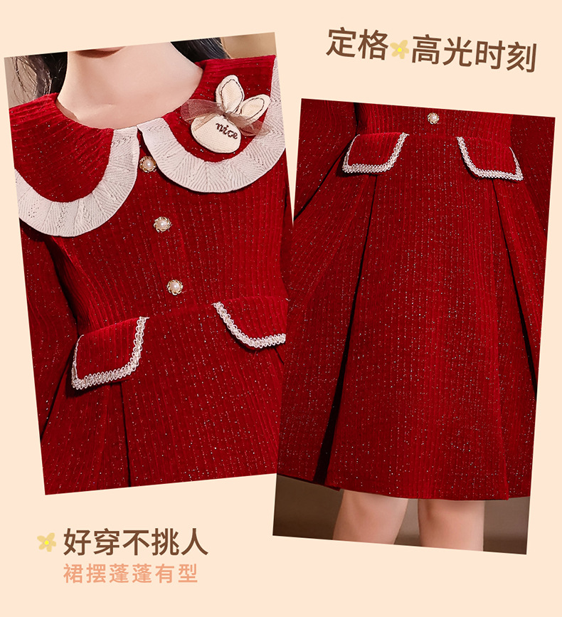 friendly4kid พร้อมส่ง ชุดคริสมาสต์ เดรสสไตล์คุณหนู โลลิต้า