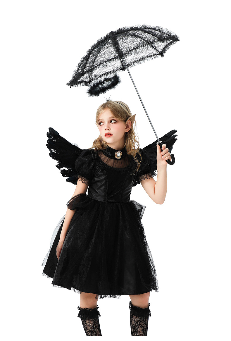 friendly4kid พร้อมส่ง ชุดฮาโลวีน haloween เดรสยาว ค้างคาว