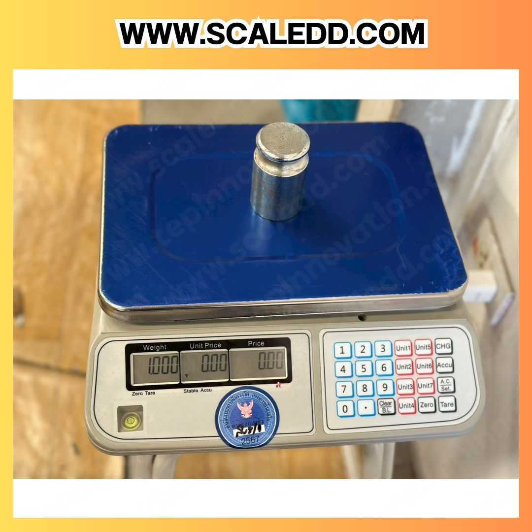 เครื่องชั่งดิจิตอลแบบตั้งโต๊ะ พิกัดน้ำหนัก 30kg. ค่าละเอียน 5g. รุ่น ACS-30A (เครื่องชั่งผ่านตรวจรับรองจากสำนักชั่งตวงวัด)