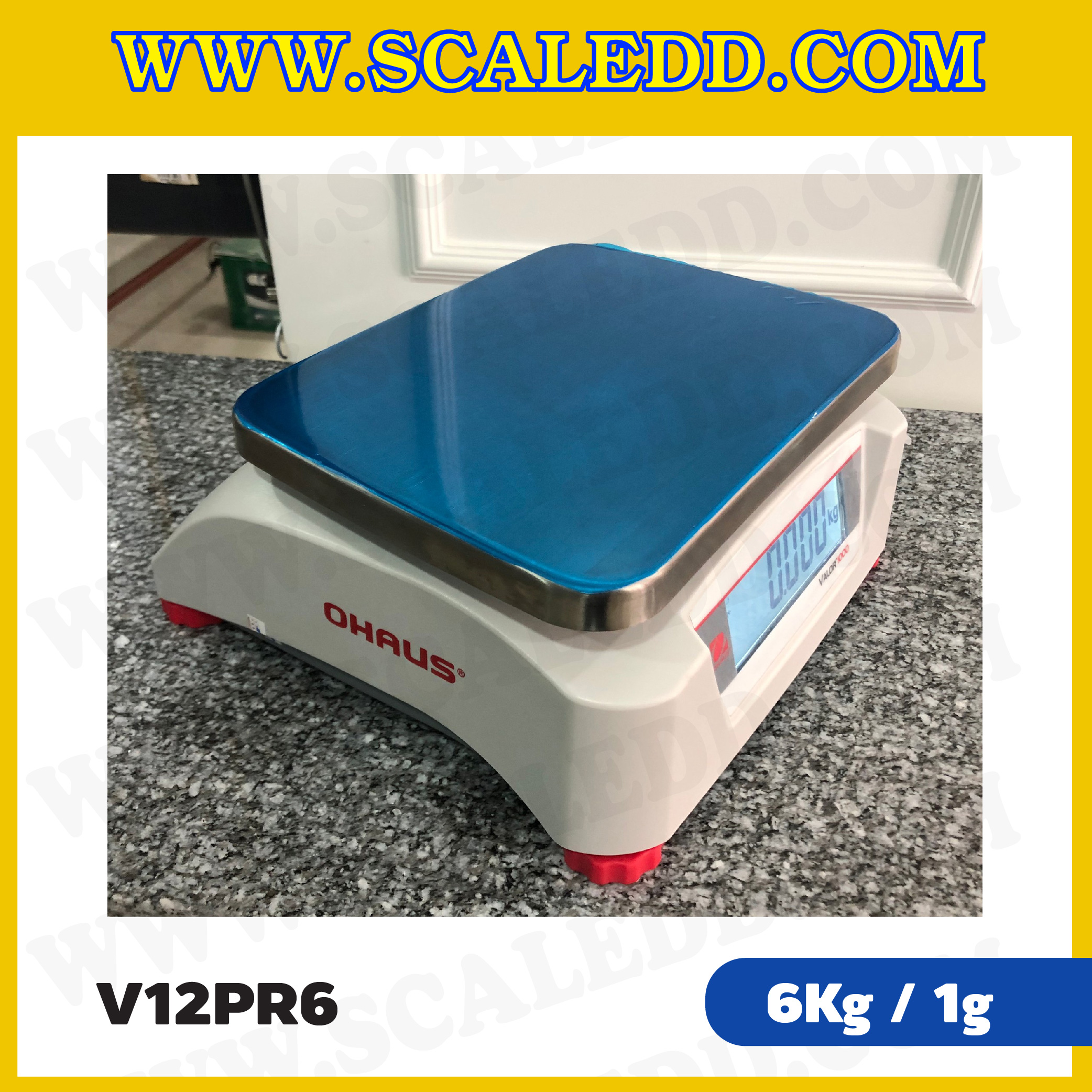 เครื่องชั่งน้ำหนักดิจิตอลตั้งโต๊ะ 2 หน้าจอ พิกัด 6kg ความละเอียด 1g ยี่ห้อ OHAUS รุ่น VALOR 1000 (V12PR6)
