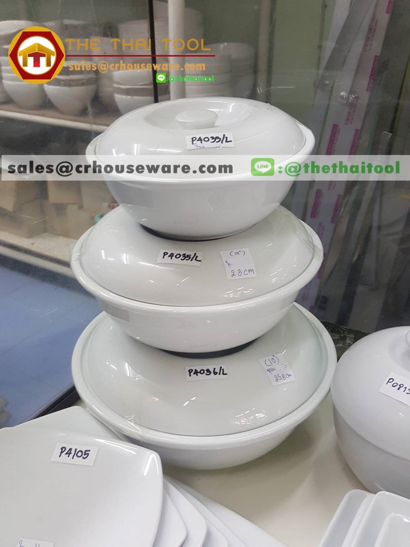 SOUP TUREEN W/LID Code : P 4033/L , P 4035/L ,P 4036/L,โถข้าวพอร์ซิเลน