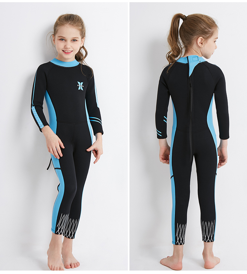 F-ชุดว่ายน้ำเด็ก เก็บอุณหภูมิ แขนยาว ชุดดำนำ้ผู้หญิง