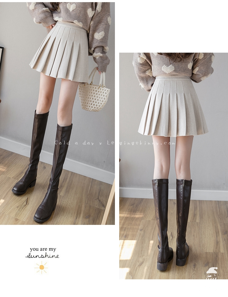 กระโปรงวูลเกาหลีทรงพรีท มี 3 สี S-2XL