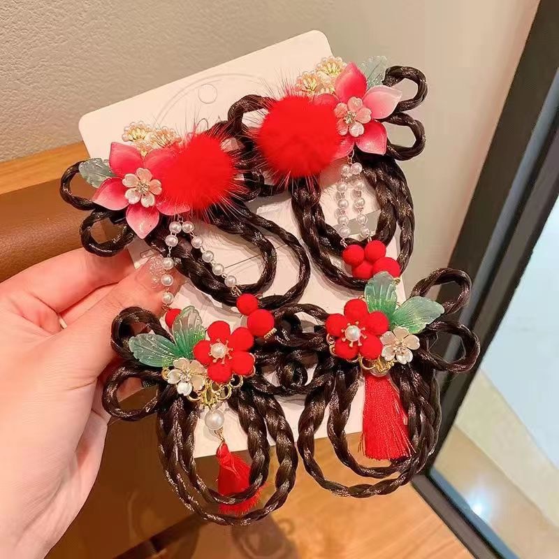 พร้อมส่ง กิ๊บติดผม ตรุษจีน โบว์ติดผม โบราณสีแดง