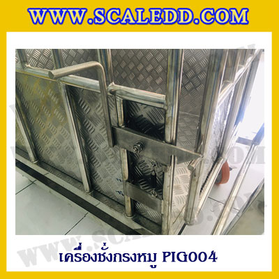 เครื่องชั่งหมูแบบกรงสแตนเลสพร้อมล้อเลื่อน built in printer ยี่ห้อ SDS รุ่น IDS701-PLCD พิกัด 300kg ความละเอียด 100g