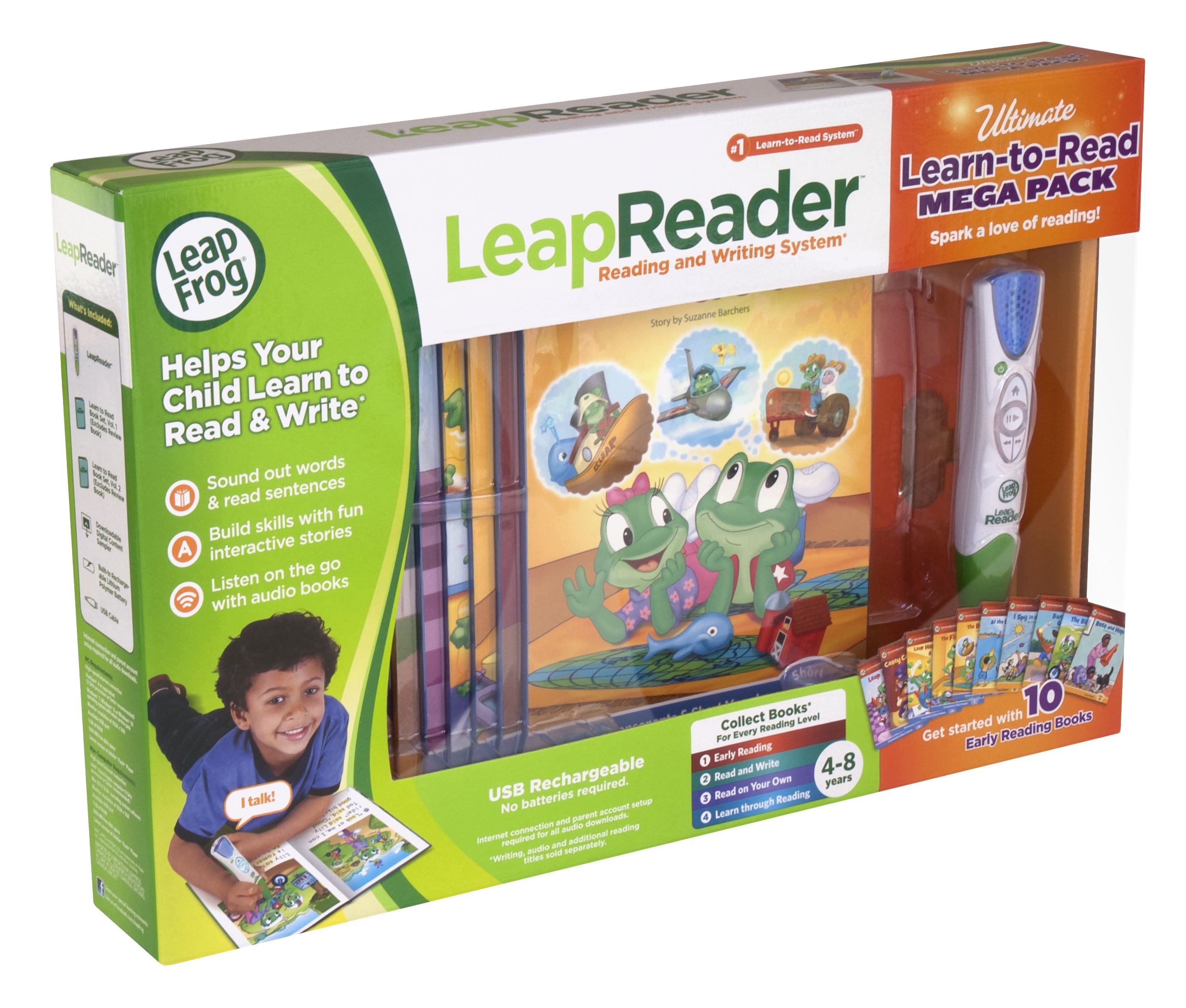 ปากกาอ่านหนังสือได้ LeapFrog LeapReader System Learn to Read 10 Book Bundle