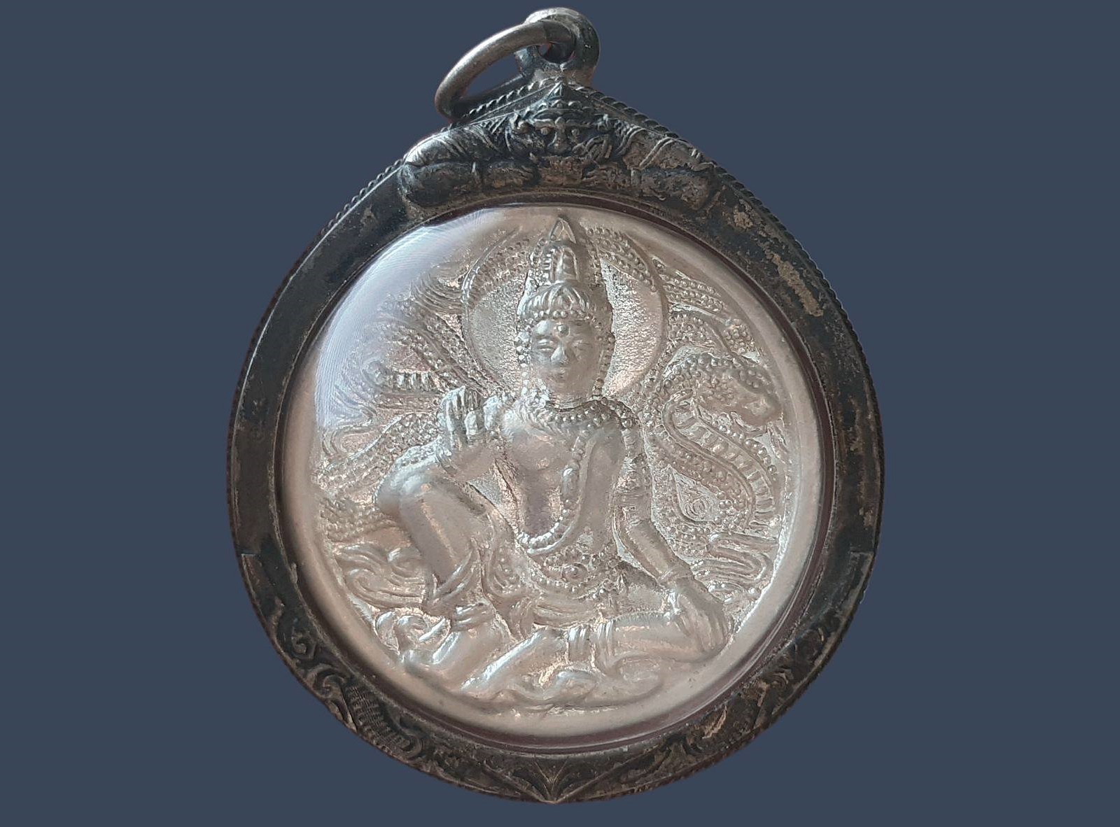 เหรียญ จตุคามรามเทพ วัดเพ็ญญาติ นครศรีธรรมราช ปี 2550 เลี่ยมเงิน